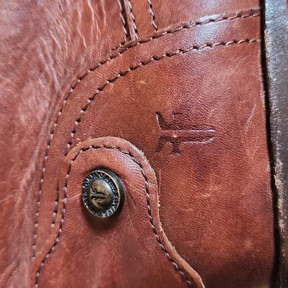 FRYE Women's Lindsay Logo Zip Riding Boot, Redwood, 6B - Picture 12 of 12